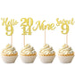 24 Pcs Glitter 9Th Birthday Cupcake Toppers Hello 9 Nine Cupcake Picks Sweet 9 Since 2014 Cupcake Topper For Happy 9Th Birthday
