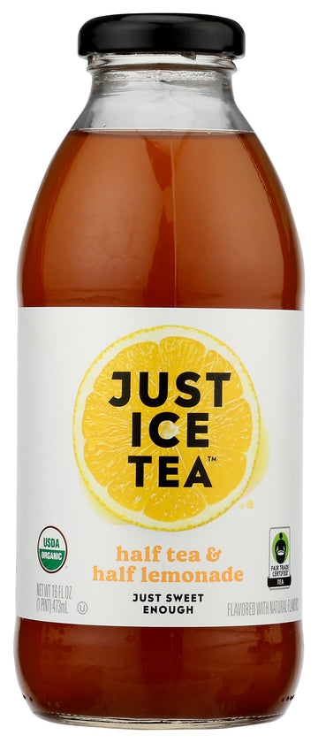 Eat The Change Just Ice Tea Organic Half Tea & Half Lemonade, Kosher, 16 Fluid Ounces (Pack Of 12)