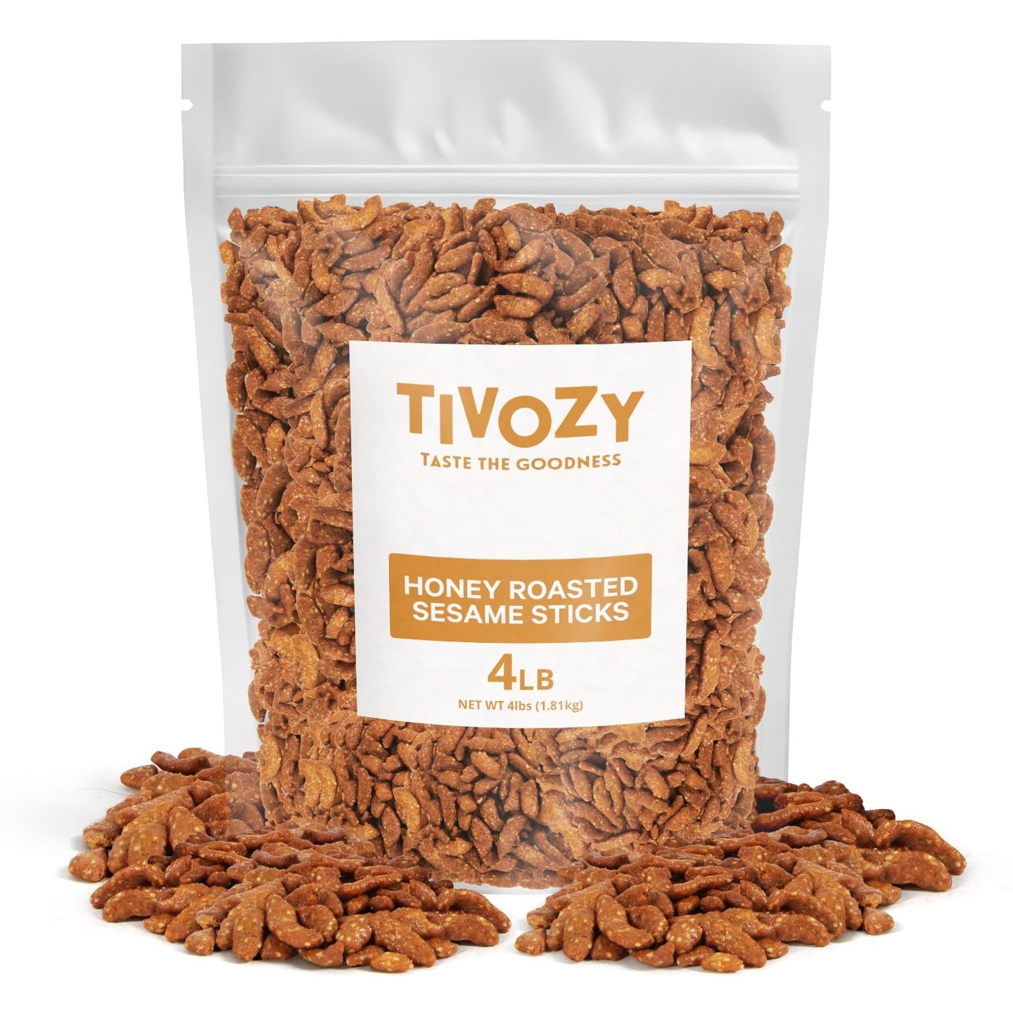 Sesame Sticks Honey Roasted - 4 Lb Bulk Pack, Delicious and Fresh Local Honey Roasted Snacks with the Perfect Mix of Sweet and S