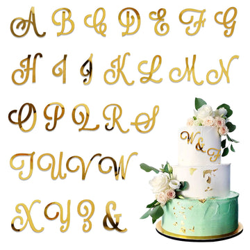 Acrylic Alphabet Cake Topper Diy Personalized Name Cupcake Toppers With A-Z Letter Set For Custom Wedding Cake Decorations Baby