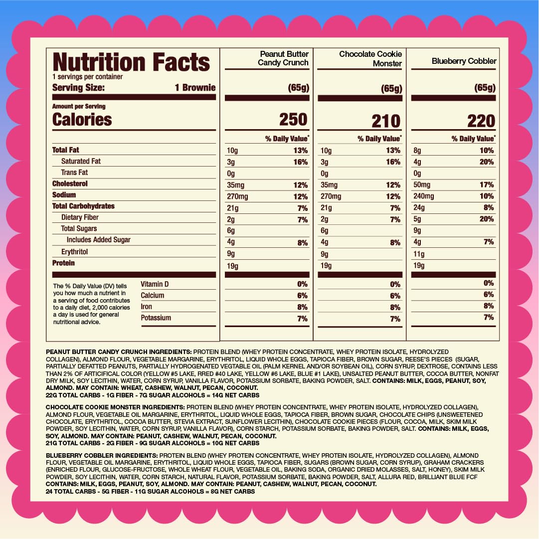Prime Bites Protein Brownie From Alpha Prime Nutrition Products | High Protein, Collagen Fortified Low Sugar Treat | Delicious Snack | 12 Bars Per Box (Variety Pack)