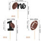ZHUOWEISM 24 PCS Rugby Cupcake Toppers Glitter American Football Decorations for 1st Birthday Party - Design 9, Paper