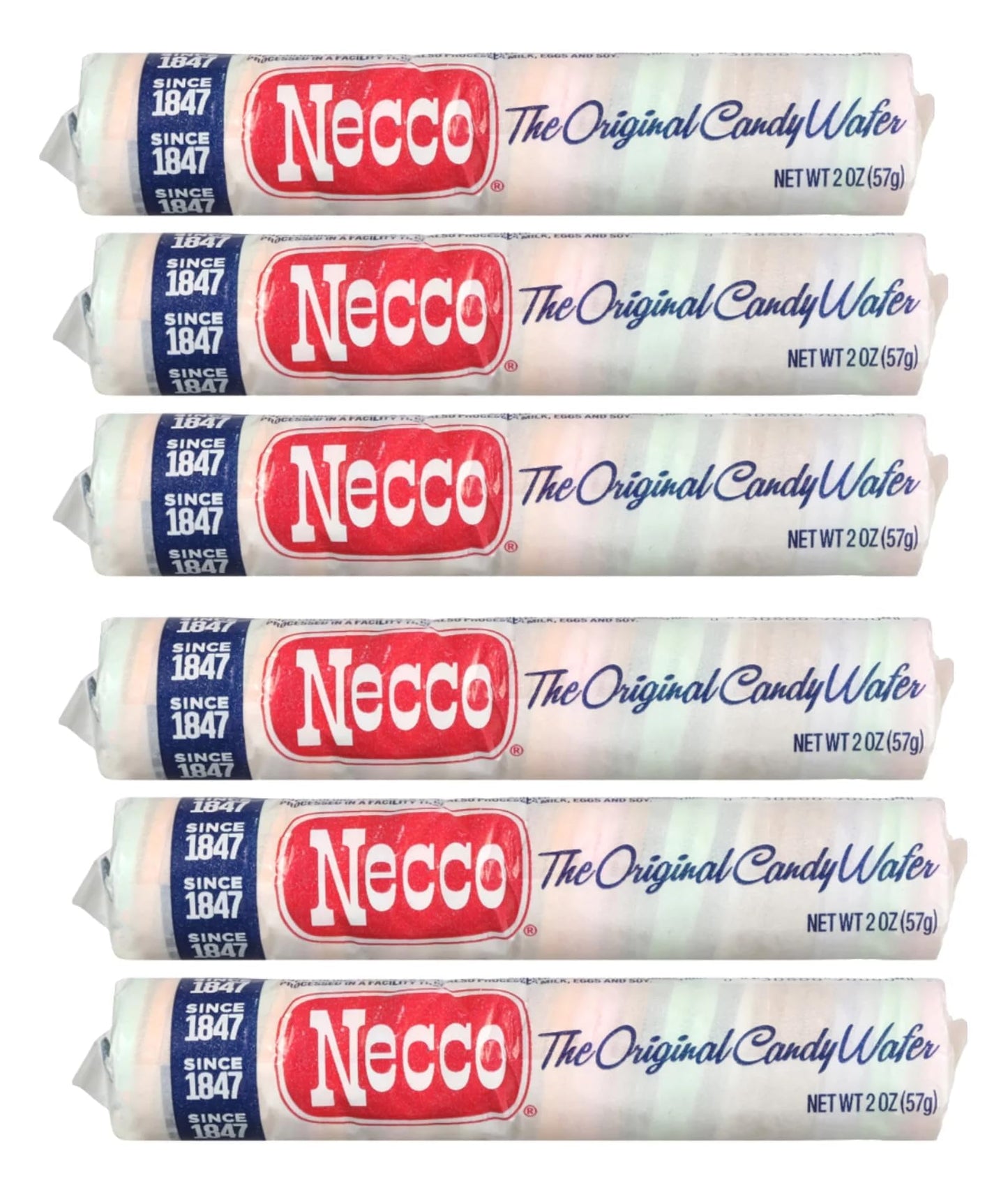 Necco The Original Wafer Candy  Enjoy all of the Different Flavors to yourself or Share with Someone  Timeless Classic Everyone is Sure to Enjoy - 2 Ounce Rolls (Pack of 6)