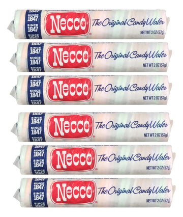 Necco The Original Wafer Candy  Enjoy all of the Different Flavors to yourself or Share with Someone  Timeless Classic Everyone is Sure to Enjoy - 2 Ounce Rolls (Pack of 6)