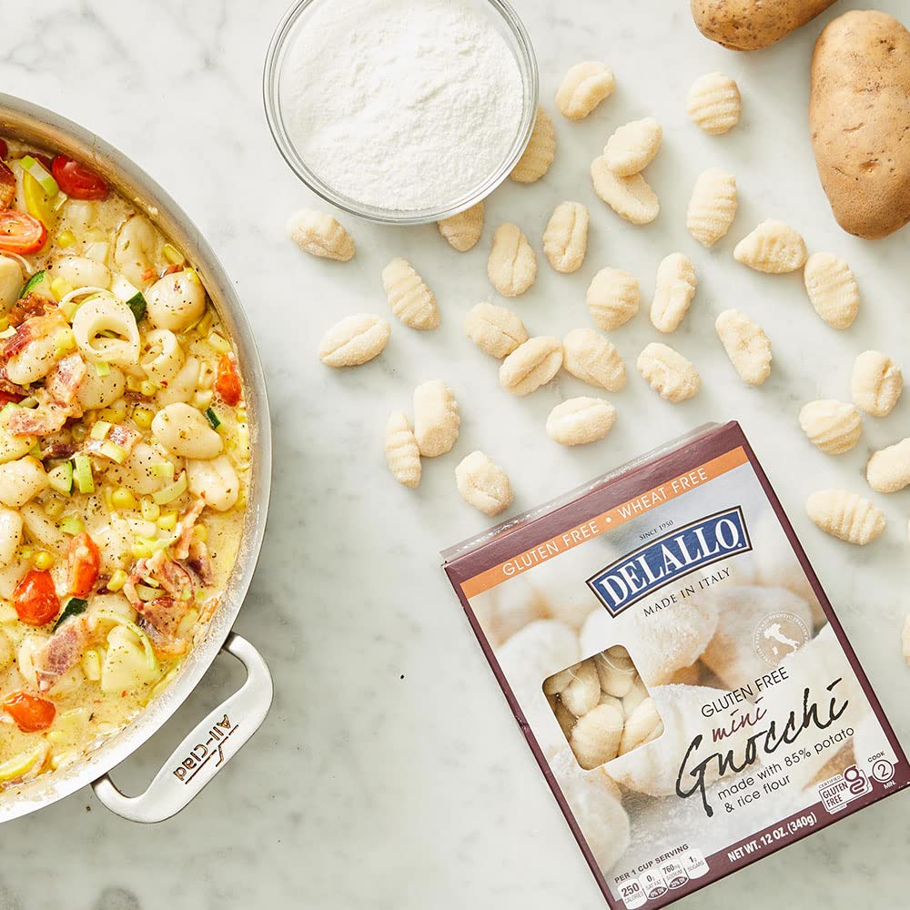 Delallo Gluten Free Potato & Rice Mini Gnocchi, 12Oz Box, 4-Pack