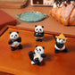 Gadpiparty Mini Panda Figurines - 4pcs PVC Kung Fu Statues for Fairy Garden Decor - White and Black
