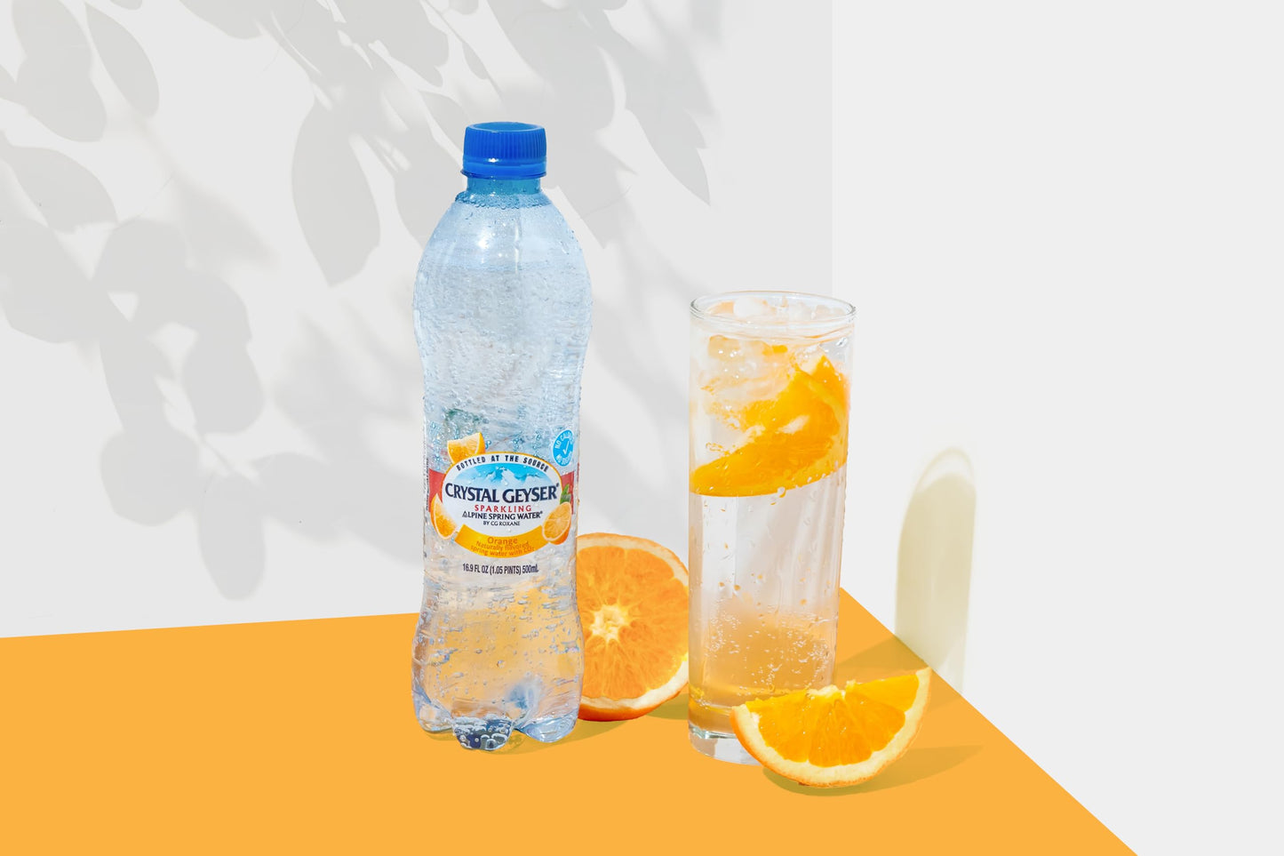 Crystal Geyser Sparkling Orange Alpine Natural Spring Water, 24-Pack, 16.9oz Bottles, Zero Calories and No Sweeteners, Naturally