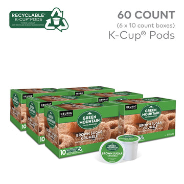 Green Mountain Coffee Roasters Brown Sugar Crumble Keurig Single-Serve K-Cup Pods, Medium Roast Coffee, 60 Count (6 Packs Of 10)
