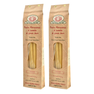 Rustichella D'Abruzzo Bucatini (Pack Of 2), 500G Each - Classic Italian Pasta With A Hole - Perfect For Amatriciana Sauce - Artisan Pasta From Abruzzo