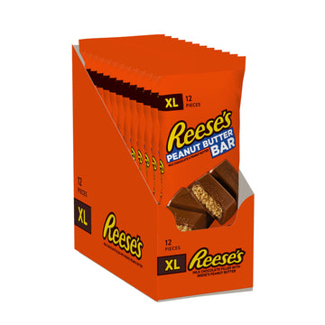 Reese'S Milk Chocolate Peanut Butter Xl, Candy Bars, 4.25 Oz (12 Count, 12 Pieces)
