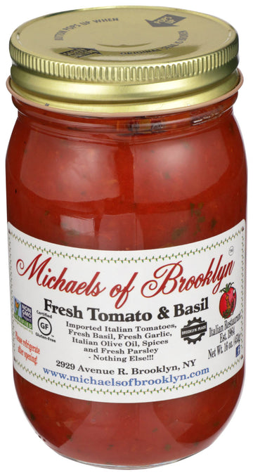 Michaels Of Bro, Michaels Tomato Basil Sauce, 16 Ounce