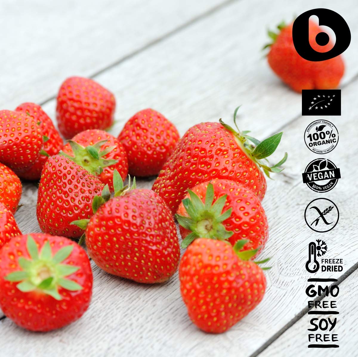 Organic Freeze Dried Strawberry Powder From Freeze Dried Strawberries, Rich In Fiber, For Smoothies, Baking And Flavoring, 2.65O