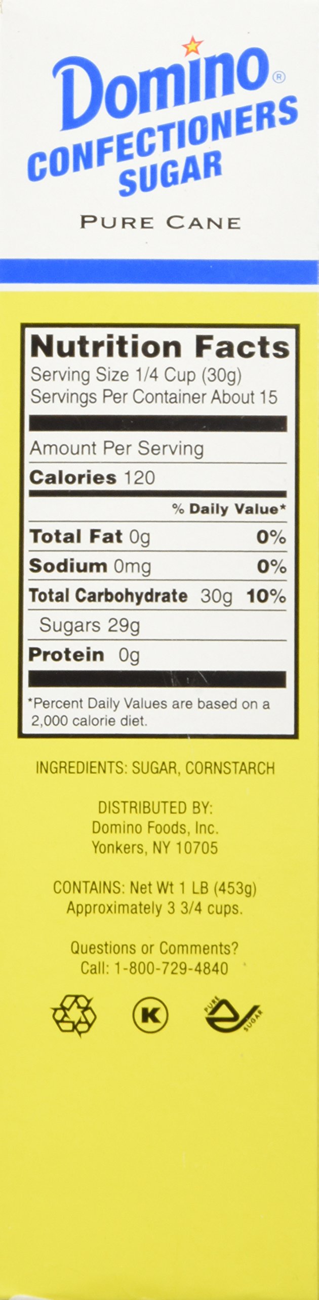 Domino Pure Cane Confectioners Powdered Sugar, 1 lb