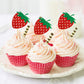 Keaziu Strawberry Cupcake Toppers, 36 Pack, Red, Paper, Party Decorations for Birthday, Wedding, Baby Shower, Summer Garden