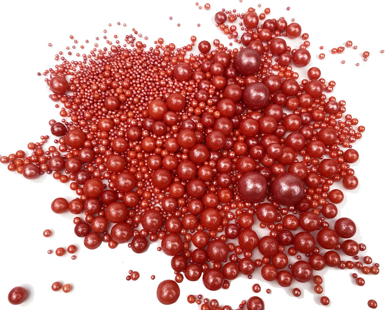 Christmas Sprinkles Edible Pearl Sugar Red Candy 120g/ 4.2oz Baking for Cake Decorations Cupcake Toppers Cookie Decorating Ice C