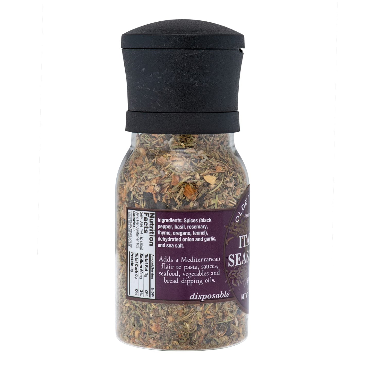 Olde Thompson Italian Seasoning Grinder, Basil and Oregano Spice Blend, 3.1 Ounce