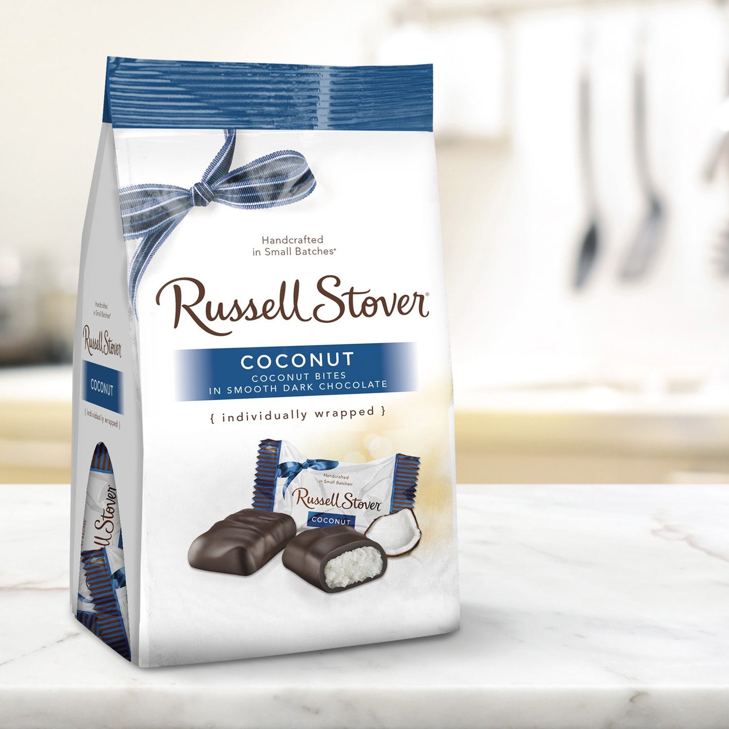 Russell Stover Dark Chocolate Coconut Mini Gusset Bag 6 Ounce Russell Stover Chocolate Coconut Chocolate Candy Bag; Sweet Coconu