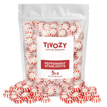 Starlight Peppermints Individually Wrapped Candy, 5 Pound Bulk Pack, Sweets for On the Go Refreshment, Perfect Peppermint Candy 