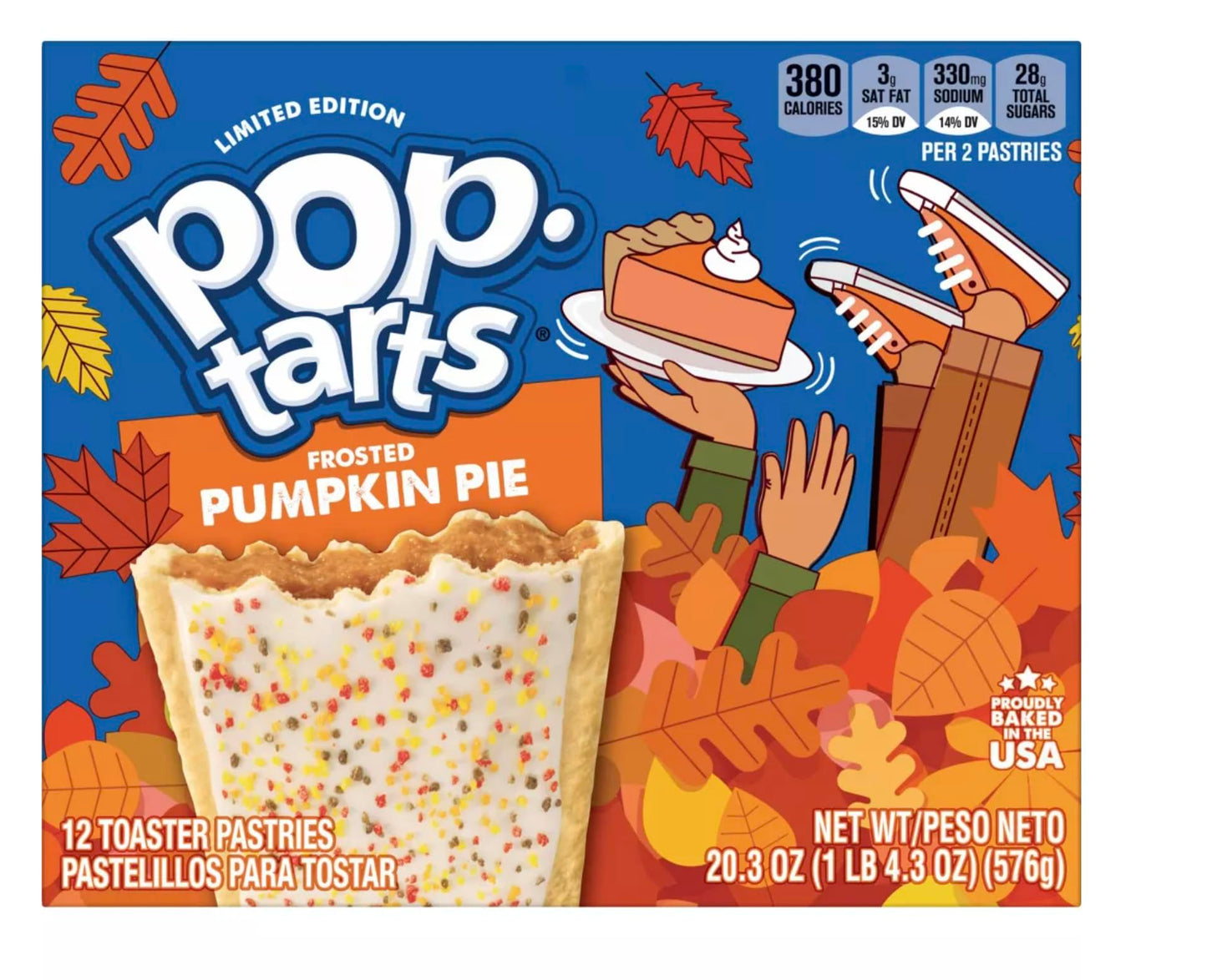 Pop-Tarts Frosted Pumpkin Pie Toaster Pastries, Limited Edition, 20.3 Oz (Pack of 12)