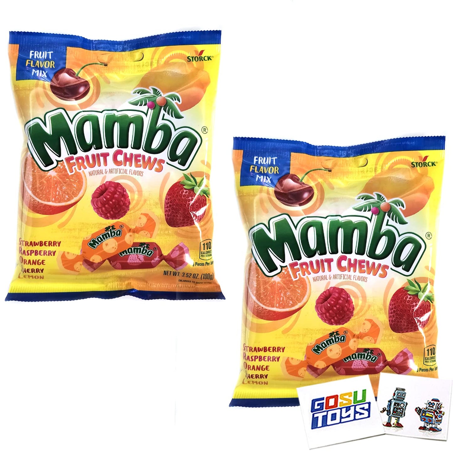 Mamba Fruit Chews Fruit Flavor Mix Bag (2 Pack) Gift Assortment Set