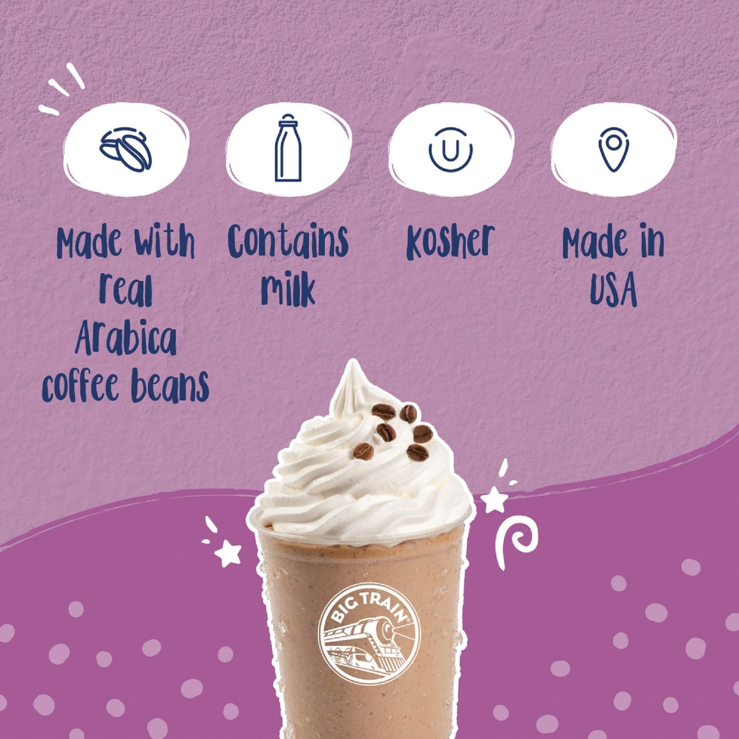 Big Train Reduced Sugar Mocha Blended Ice Coffee Beverage Mix, 3.5 Pound (Pack Of 1)