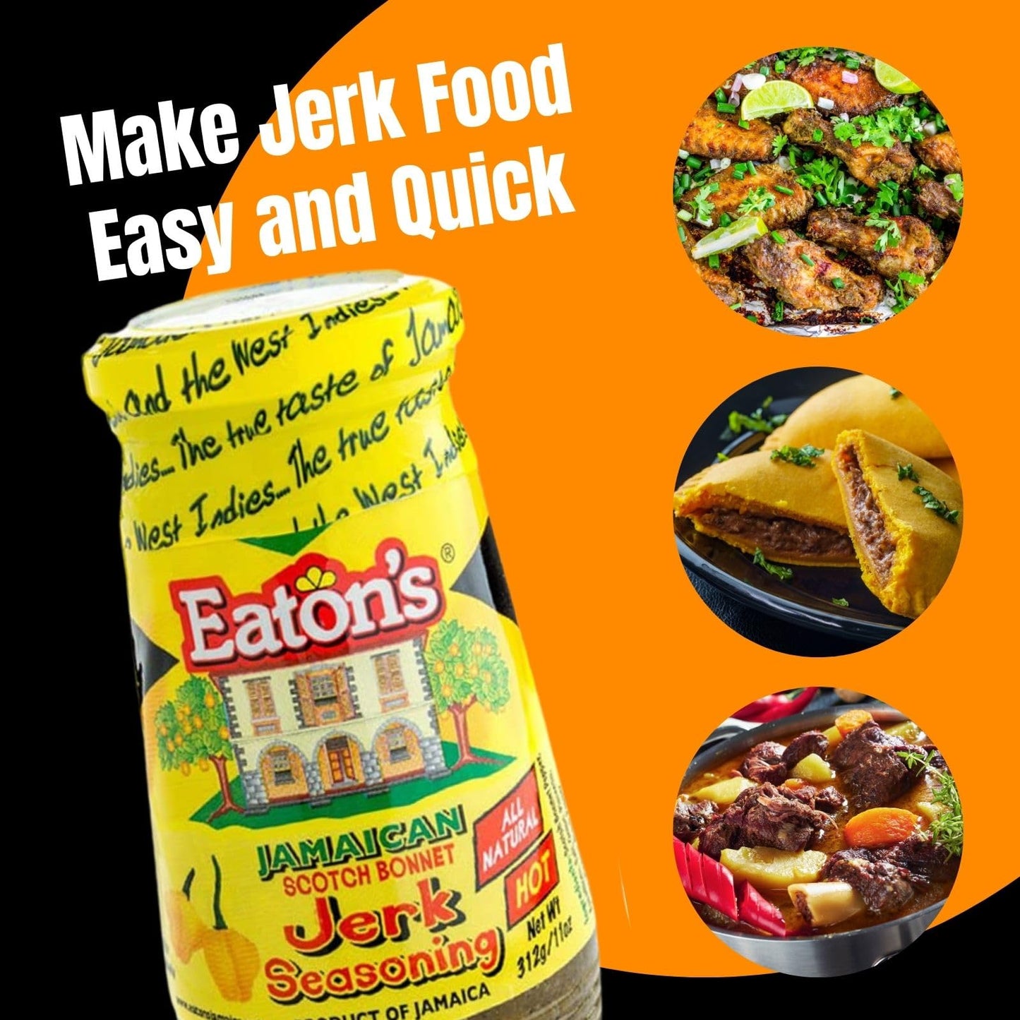 Eaton'S Authentic Jamaican Jerk Seasoning - Easy To Use, Spicy, And Flavorful Caribbean Jerk Seasoning, Bbq Rub, Grilled Chicken