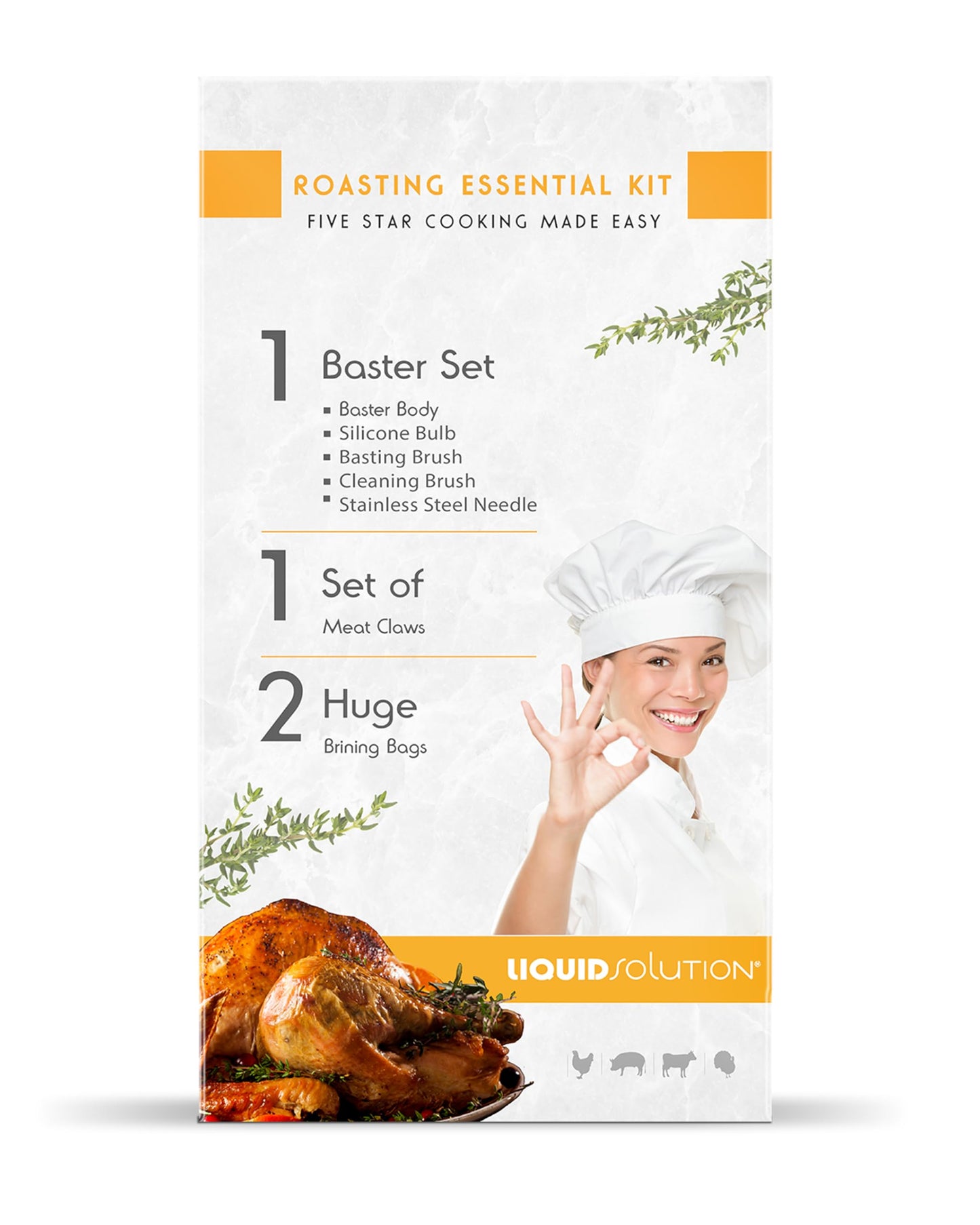 Two Oversized Heavy Duty Brining Bags, Along With Two Strong And Durable Meat Claws And A Turkey Baster Kit - Perfect For Large