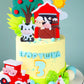 Jevenis Red Farm Animal Cake Decoration Sheep Cake Topper Farm Animal Birthday Decoration Cow Cake Decoration Pig Cake Topper Fo