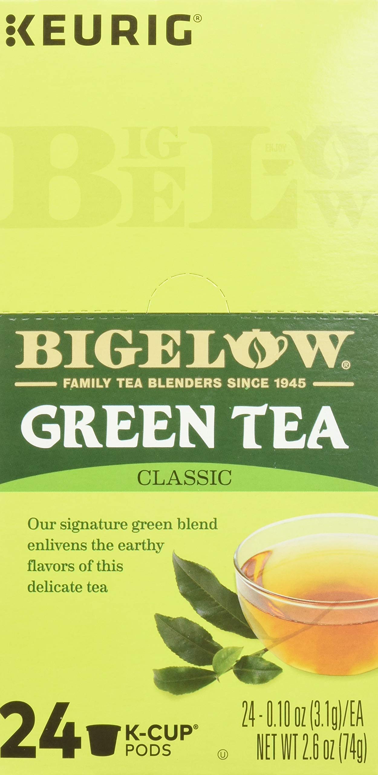 Bigelow Green Tea Keurig Single-Serve K-Cup Pods, (Pack Of 24)