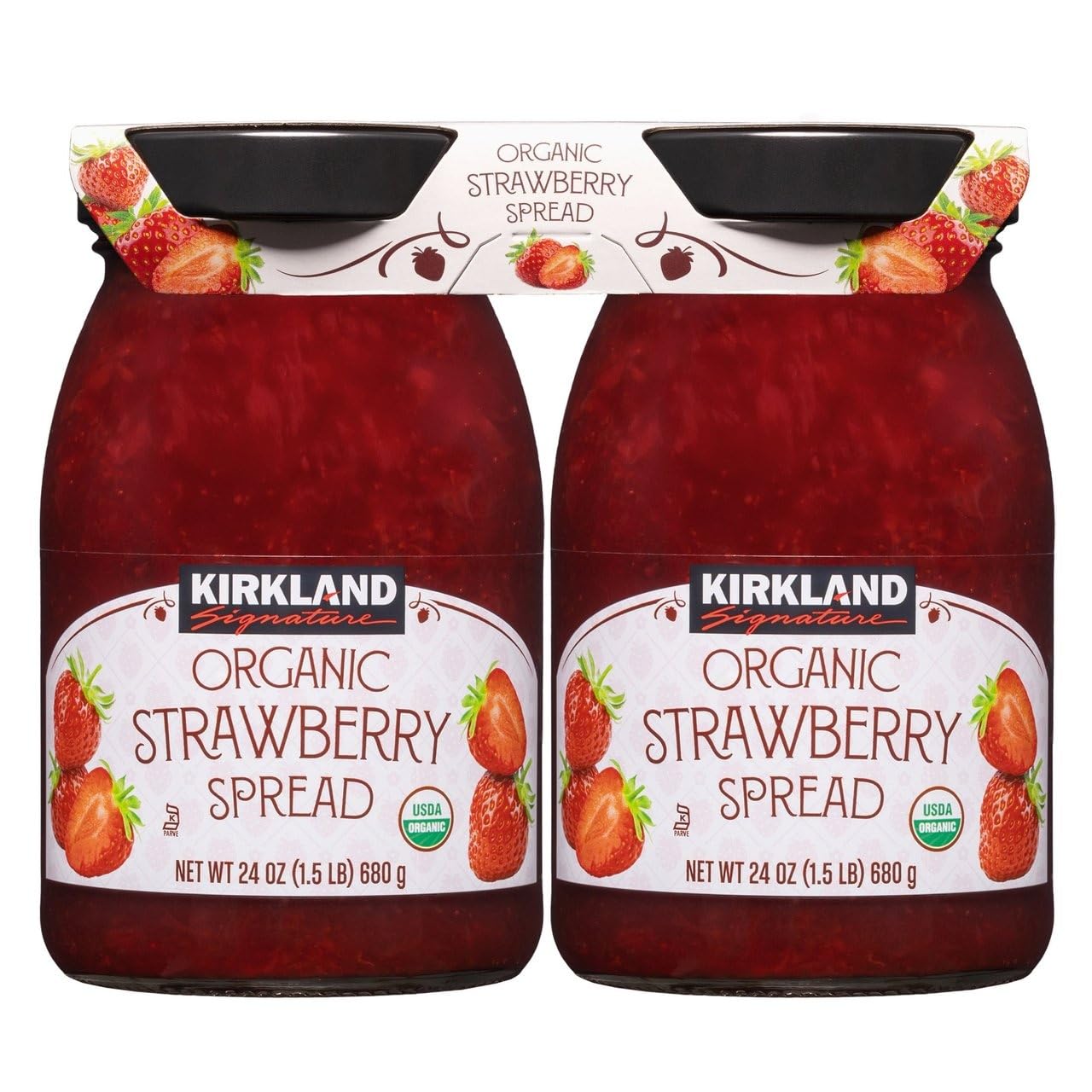 Kirkland Signature Organic Strawberry Spread, 24 Ounce (Pack of 2)