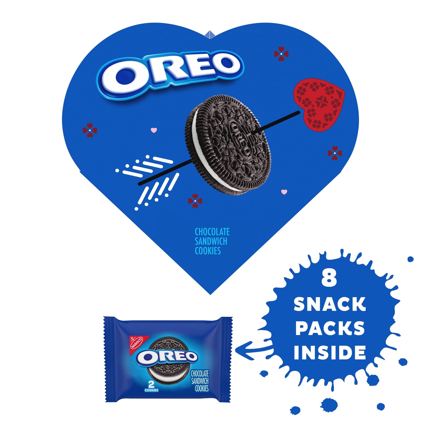OREO Chocolate Sandwich Cookies, Valentines Day Cookies, 6.24 oz Heart Shaped Box