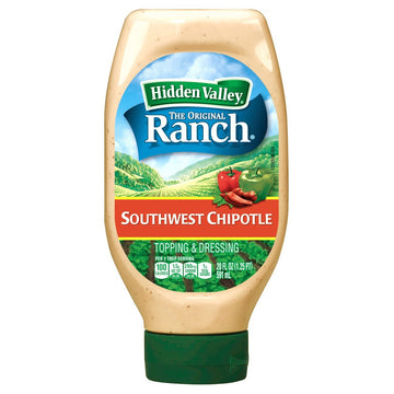 Hidden Valley Easy Squeeze Southwest Chipotle Ranch Topping & Dressing, Gluten Free, 20 Ounce