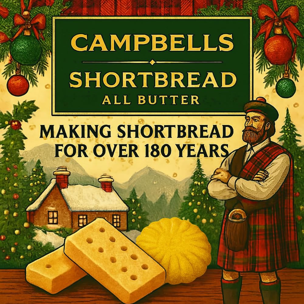 Campbells Shortbread Fingers Christmas Tin 3.2 Oz (90g) - Santa & Christmas Tree Decorative Gift Tin  Pure Butter Scottish Shortbread Cookies from Scotland  British Holiday Biscuits & Scottish