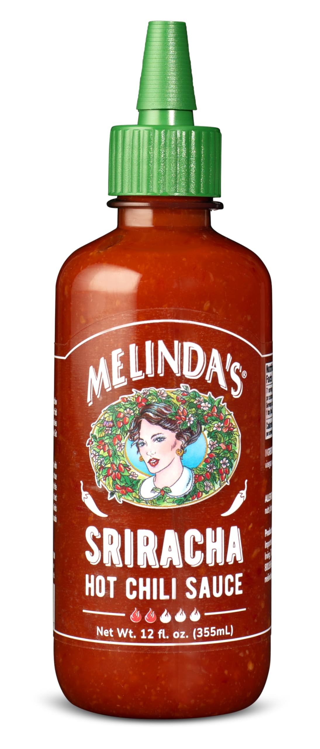 Melindas Sriracha Hot Sauce - Gourmet Fermented Red Jalapeños & Garlic - 12oz, Keto, Kosher, Vegan, Non-GMO, Gluten Free