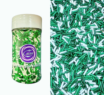 Sentovac Edible Green and White Mixing Jimmies Sprinkles for Cake Decorating Baking | Cupcake Toppers Cake Decorations| Celebrat