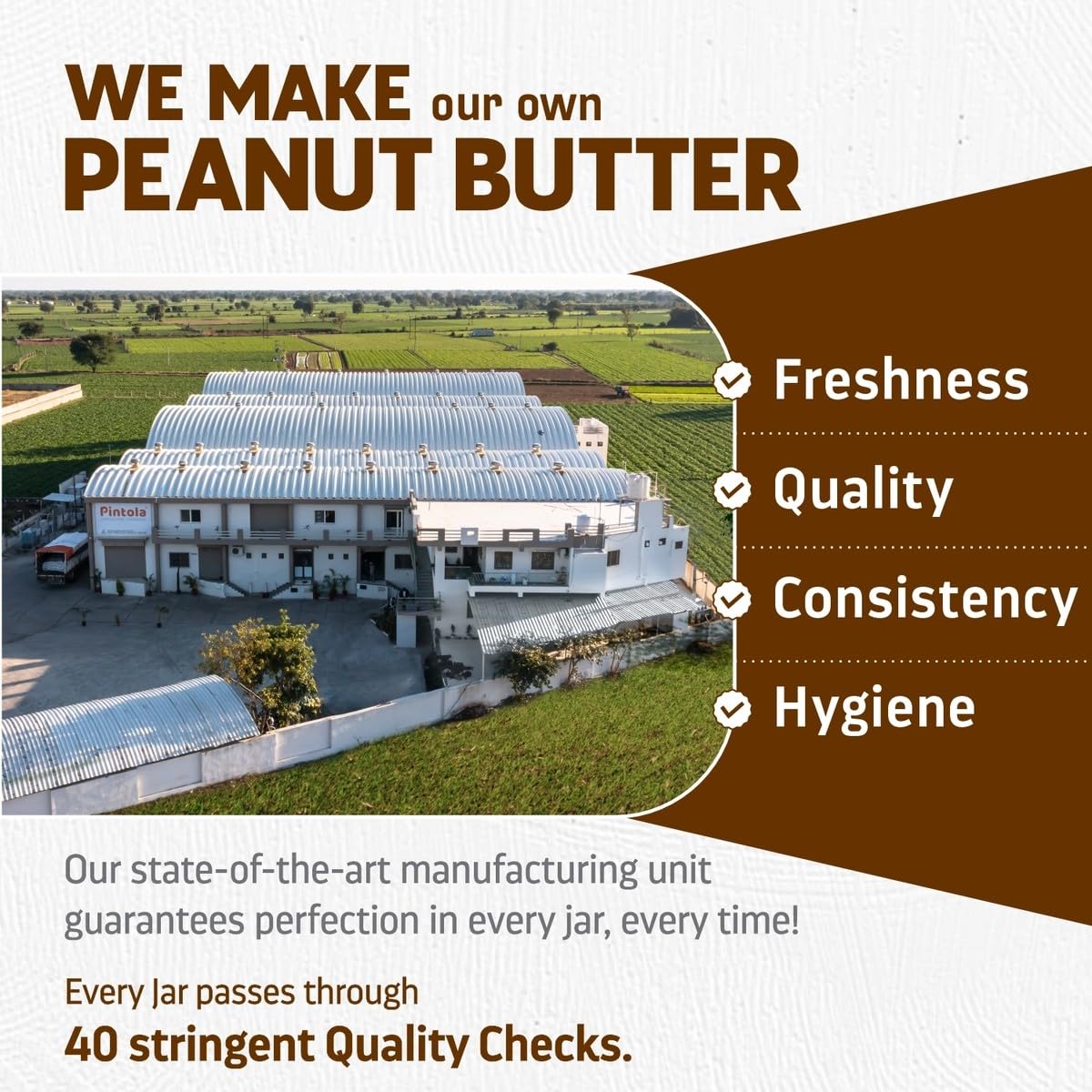 Pintola High Protein Peanut Butter Chocolate Flavour Crunchy 510G, Added Whey Protein, 30G Protein 6.2G Fiber, Gluten Free, Zero