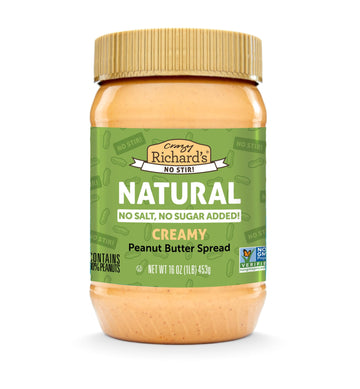 Crazy Richards Creamy No Stir Peanut Butter with No Added Salt, Sugar, Or Preservatives (1 Pack)
