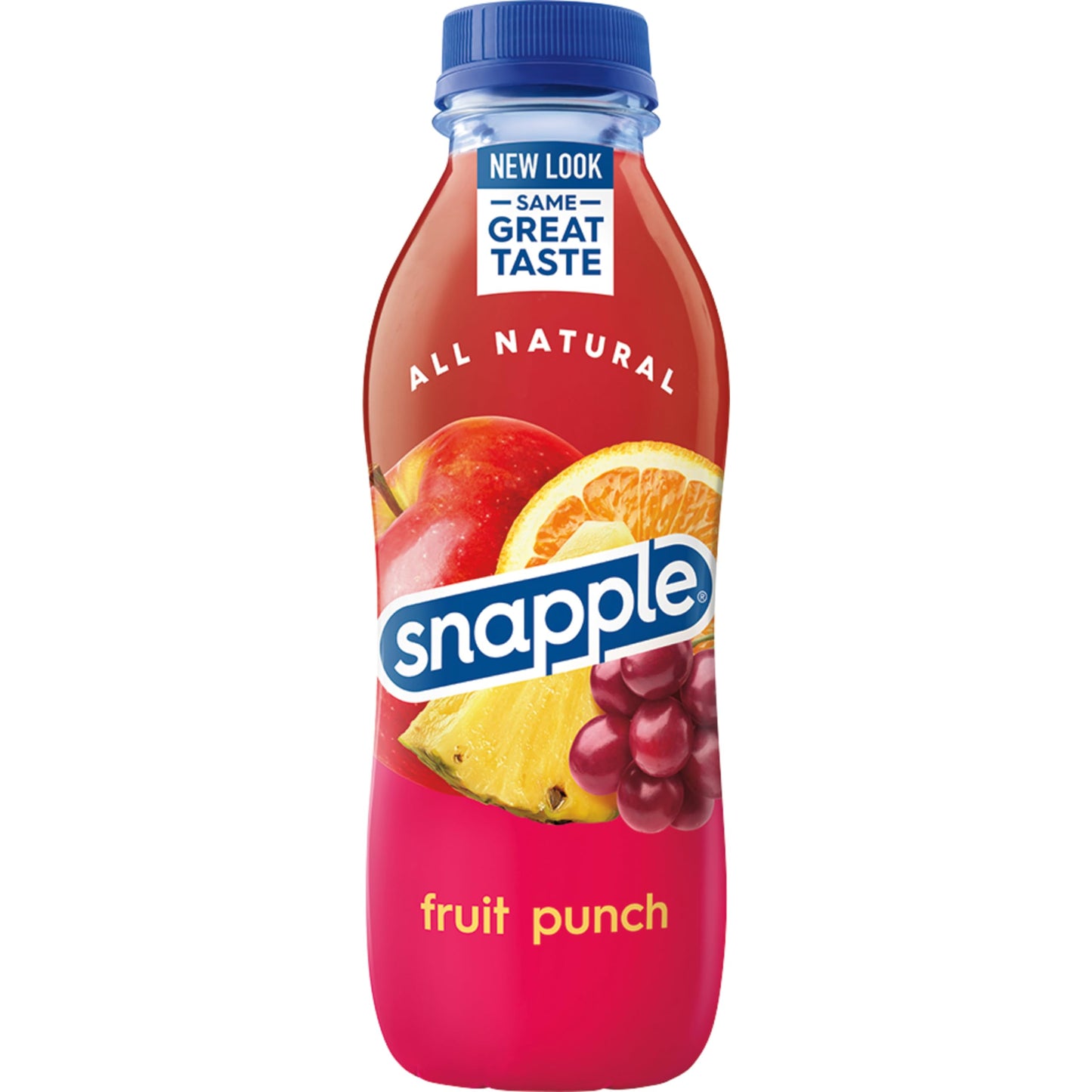 Snapple Fruit Punch Juice Drink, 16 Fl Oz, Pack of 12 - Refreshing Beverage in Recycled Plastic Bottles