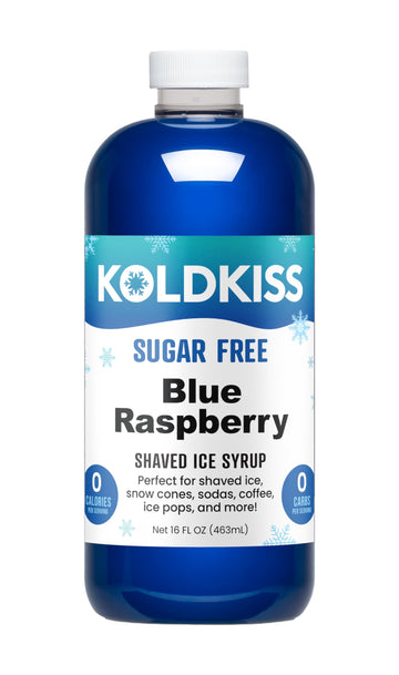 KoldKiss Sugar Free Blue Raspberry Shaved Ice, Hawaiian Shaved Ice & Snow Cone Syrup - 16 Fl Oz Pints | Perfect for Parties, Mil