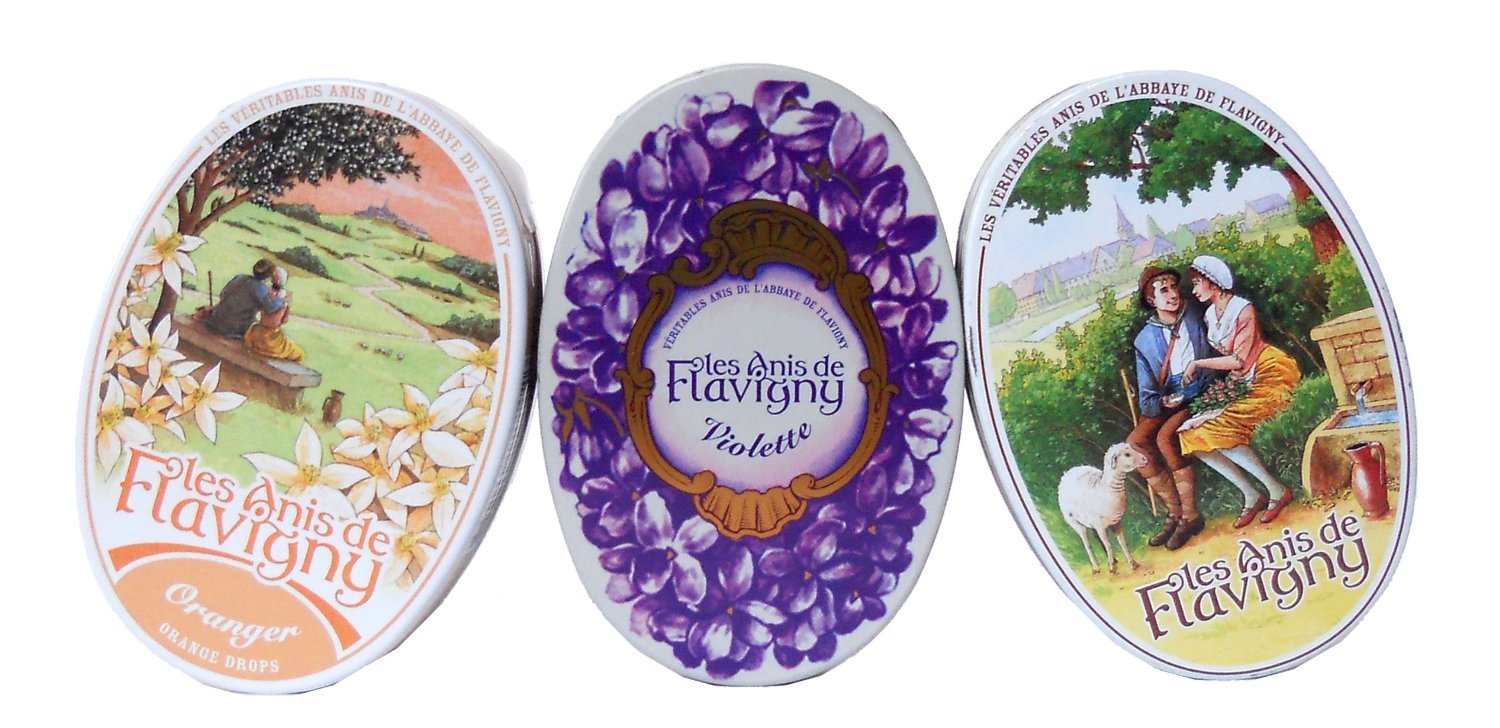 Abbaye De Flavigny - Orange, Anise and Violet Flavored Candies From France 6 Pack 6x1.75oz