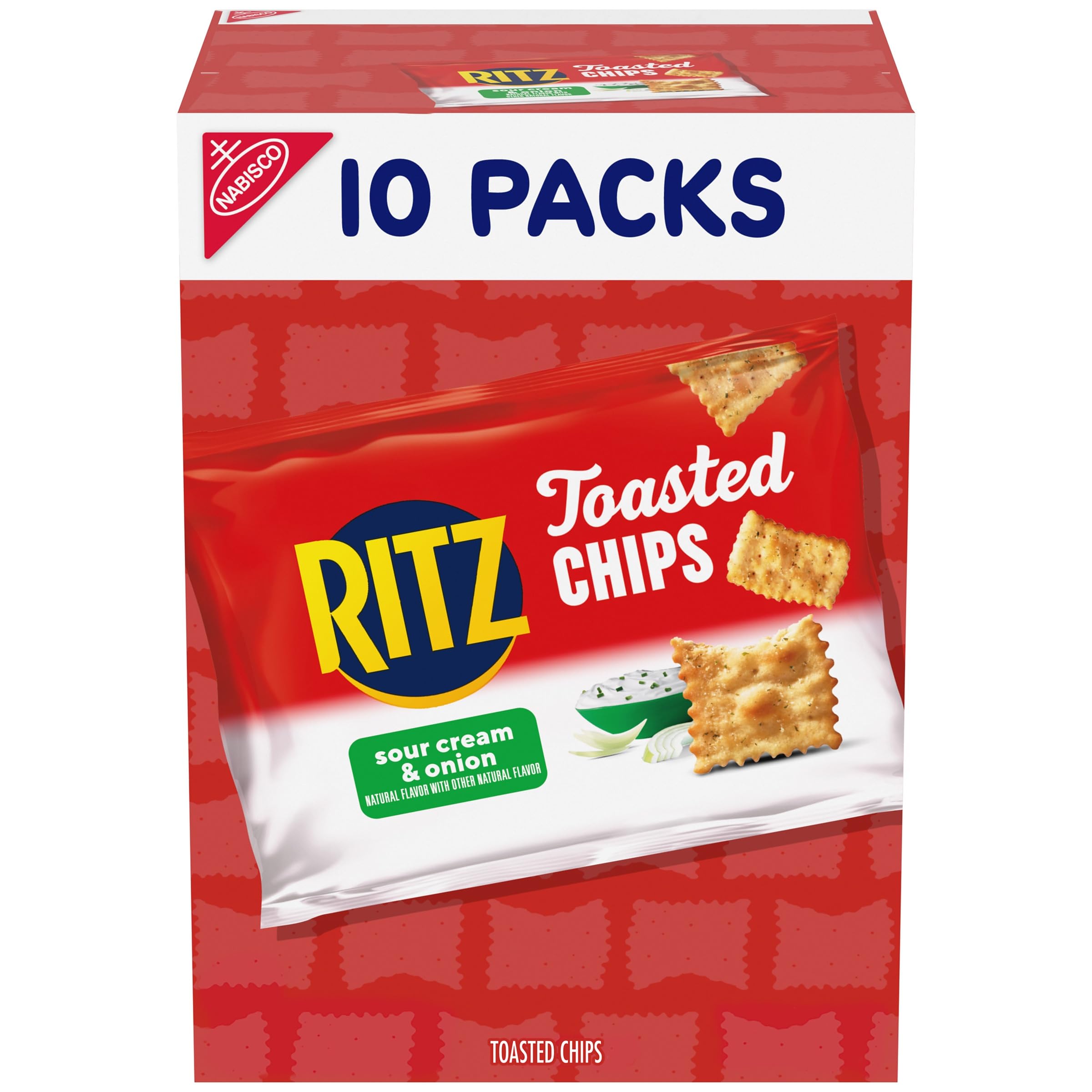 Ritz Toasted Chips Sour Cream And Onion Crackers, Lunch Snacks, 10-1.0 ...