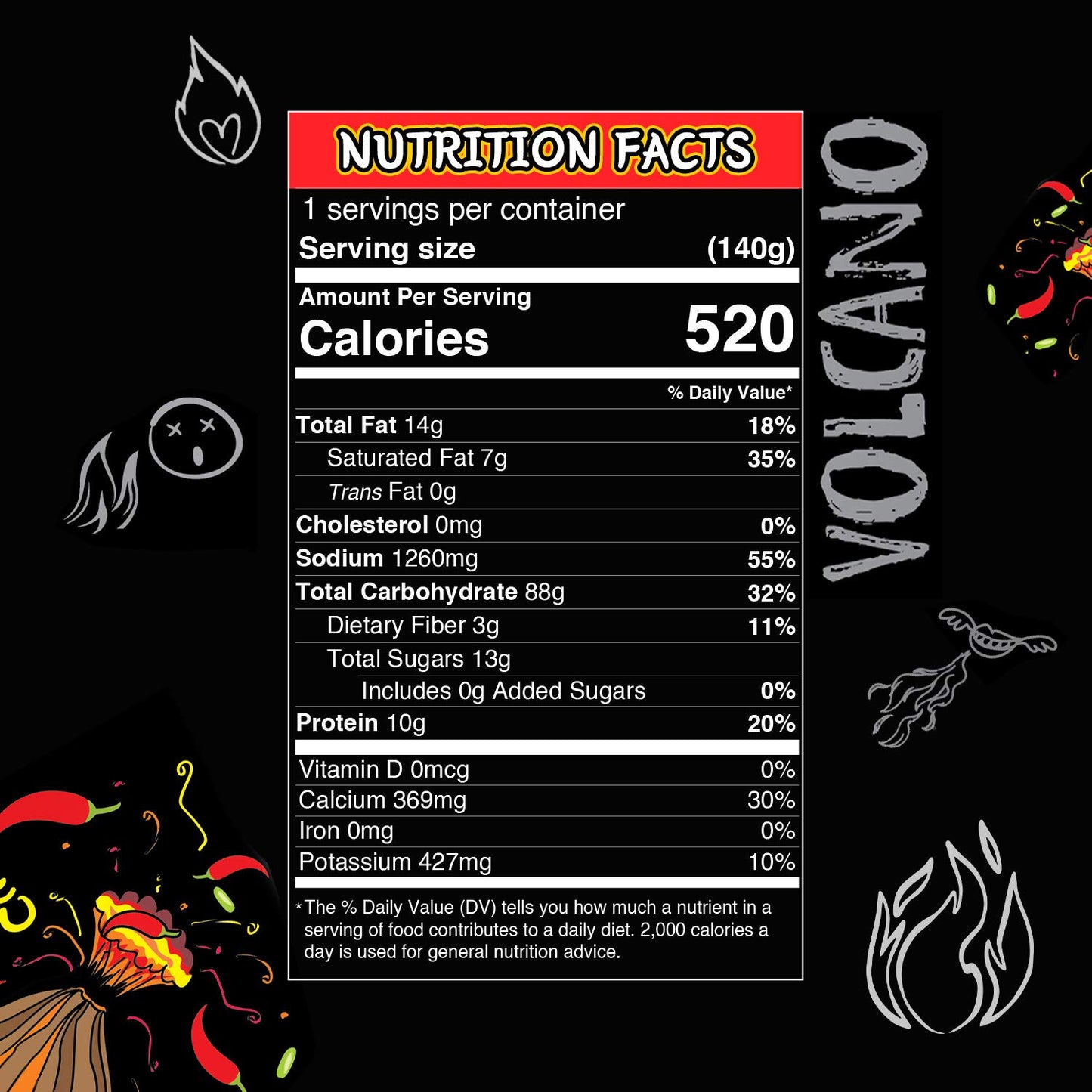 Paldo Fun & Yum Volcano Extremely Hot & Spicy Stir Fried Chicken Instant Noodles, Pack Of 16, Soupless Original Korean Ramyun, S