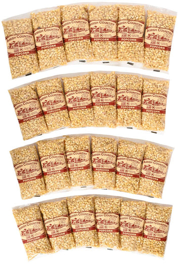 Amish Country Popcorn | 24 (4 Oz Bags) Baby White Popcorn | Old Fashioned, Non-GMO and Gluten Free