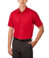 Van Heusen Mens Dress Shirts Short Sleeve Poplin Solid, Flame, 145 Neck