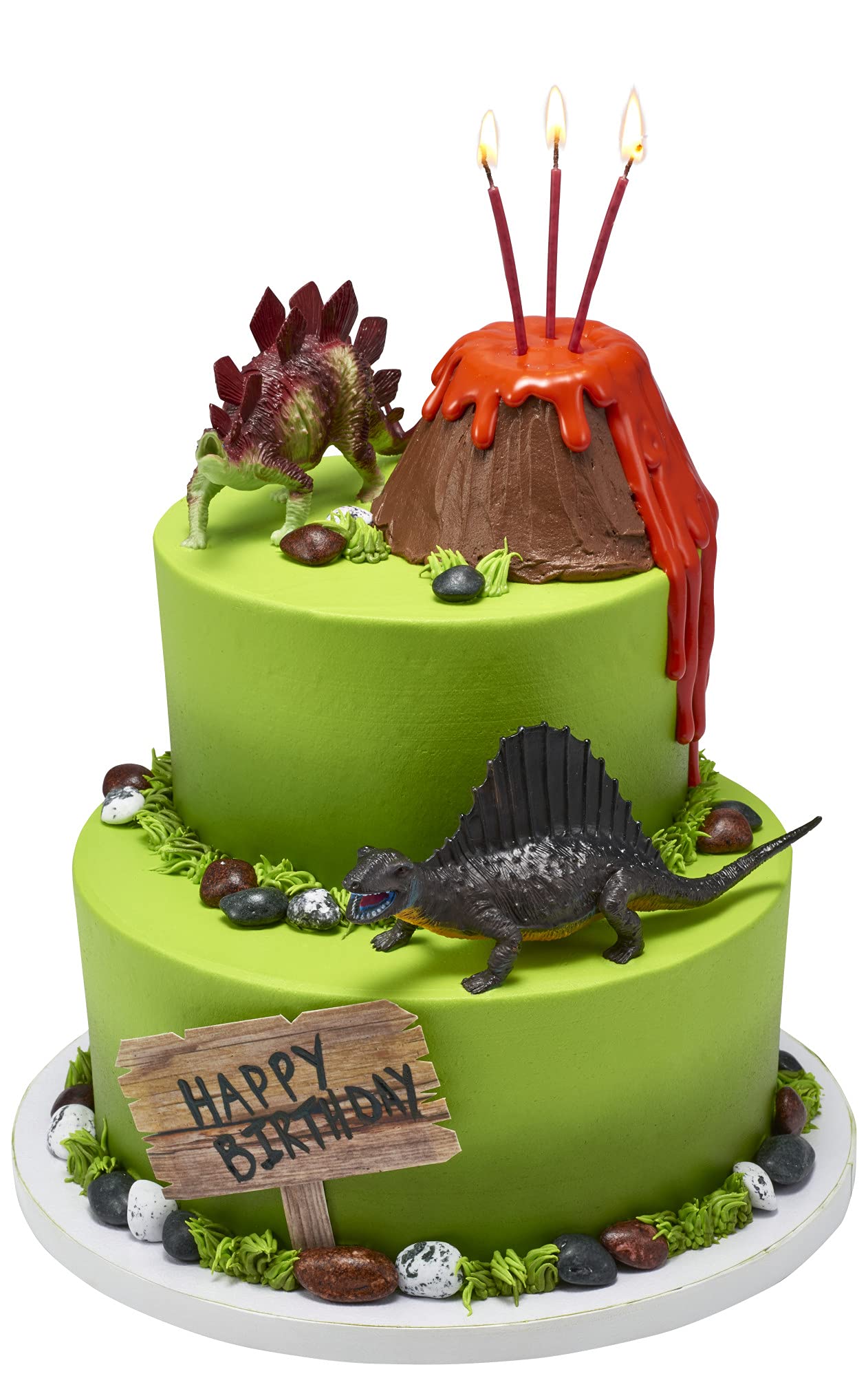 Decoset Dinosaur Pals Cake Topper, 2-Piece Toppers Set, Birthday Decorations With Interactive Figurines, For All Size And Shape