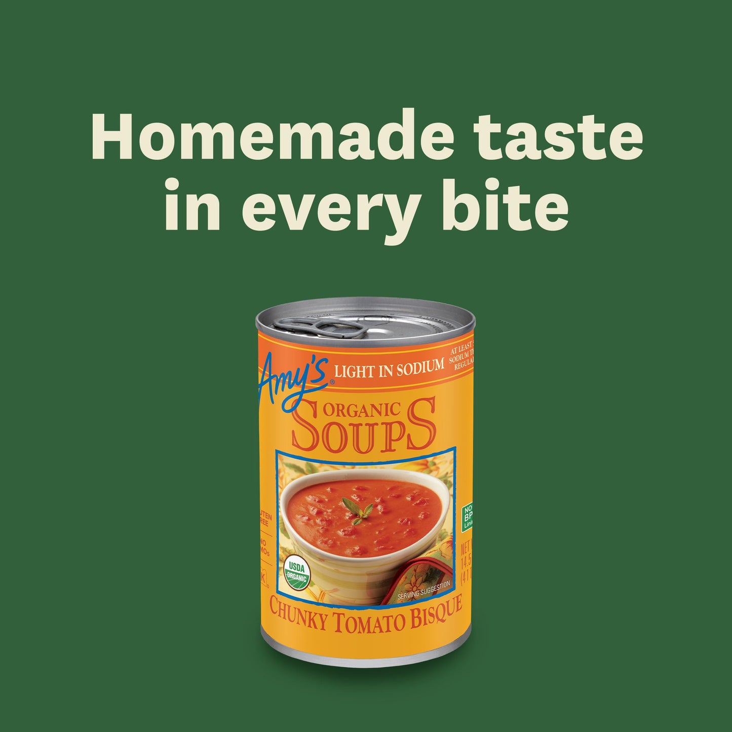 Amys Chunky Tomato Bisque Soup, 14.5 oz (Pack of 6) - Vegetarian, No Preservatives