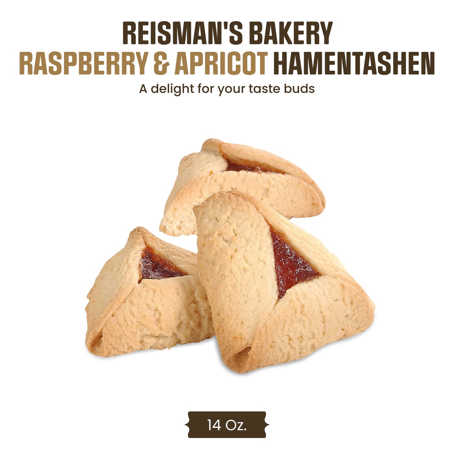 Reismans Bakery Raspberry And Apricot Hamantaschen, Dairy-Free, Nut-Free Fresh Hamentashen, Gift Basket For Men, Women, And Kids