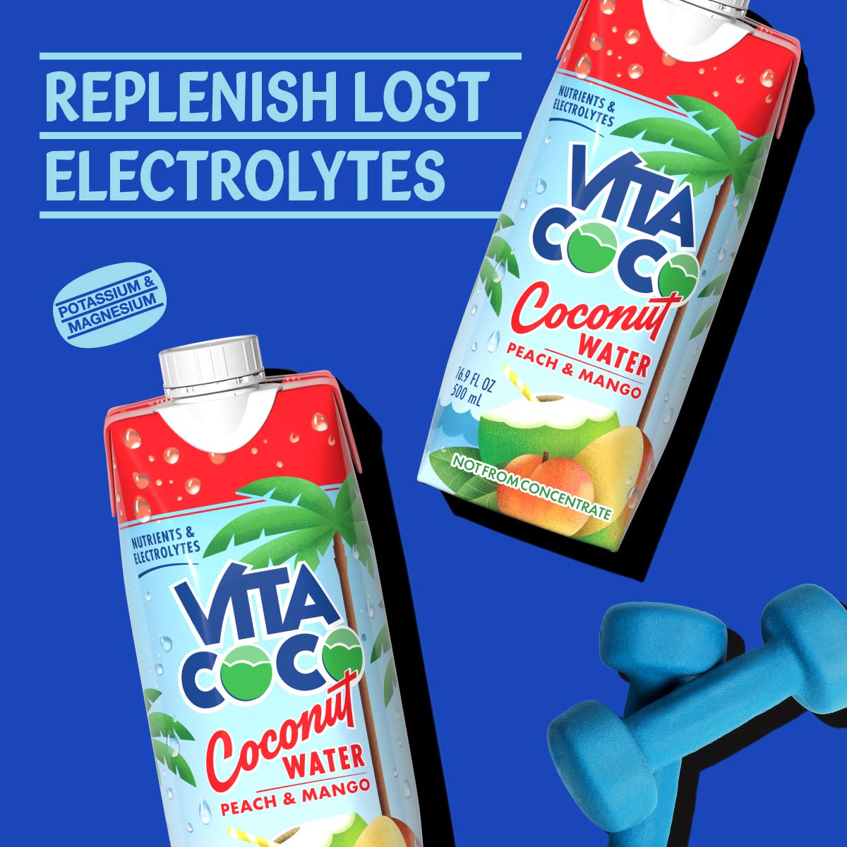 Vita Coco Coconut Water, Peach & Mango - Naturally Hydrating Electrolyte Drink - Smart Alternative To Coffee, Soda, And Sports D