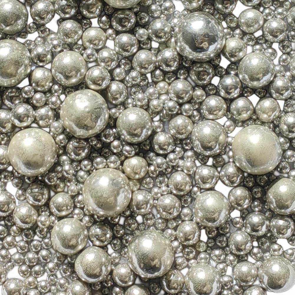 Edible Pearl Sugar Sprinkles Silver Candy Mixing Size Baking Edible Cake Decorations Cupcake Toppers Cookie Decorating Celebrati