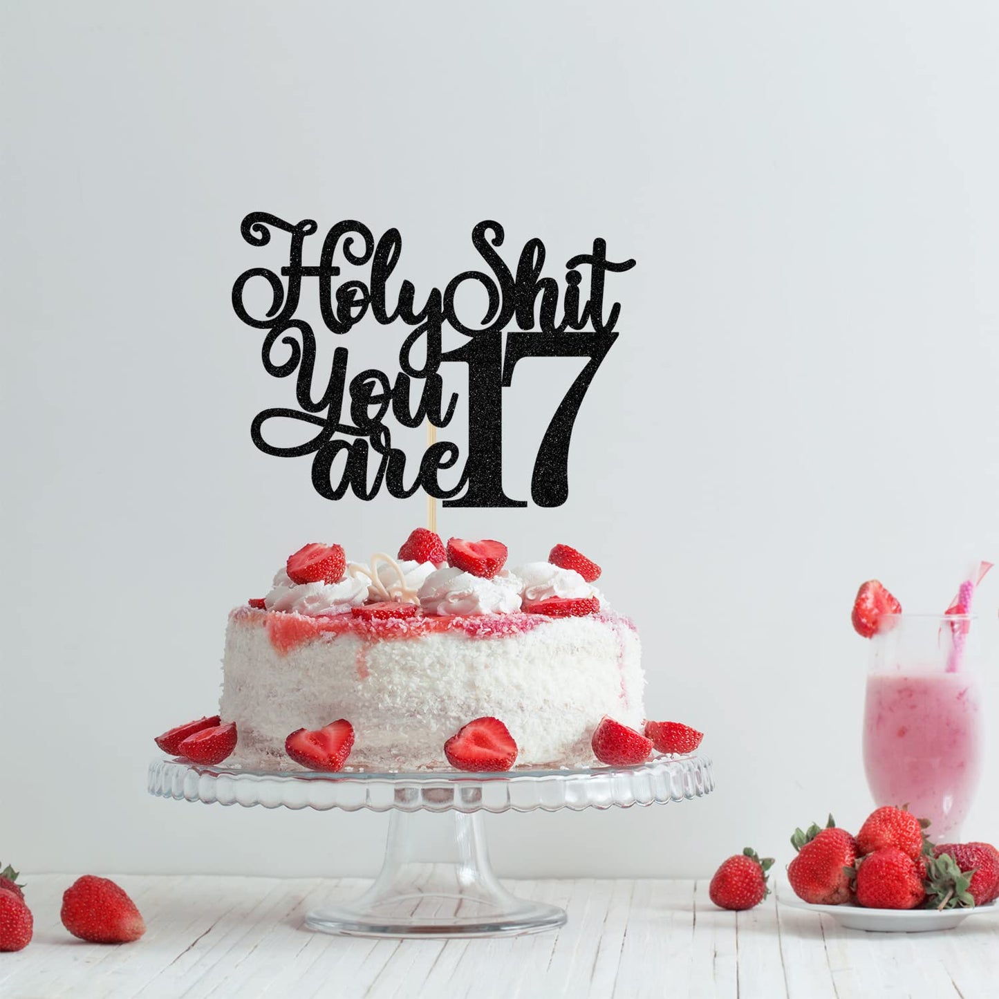 Happy 17Th Birthday Cake Topper, Young And Sweet Only 17 Cake Decor, Level 17, Funny 17Th Birthday Decorations Supplies Black Gl
